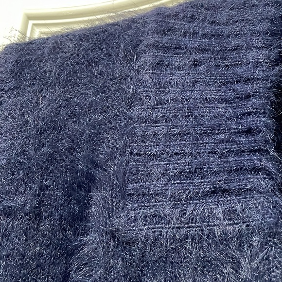 Banana Republic Sanctuary fuzzy deep blue small cardigan - Picture 4 of 5